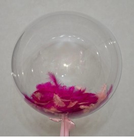 Шар Bubble Розовые перья, два цвета
